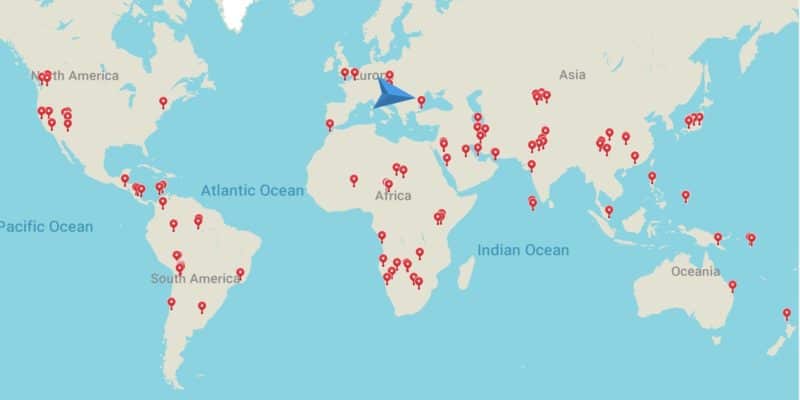 Ljubav oko svijeta mapa zemalja
